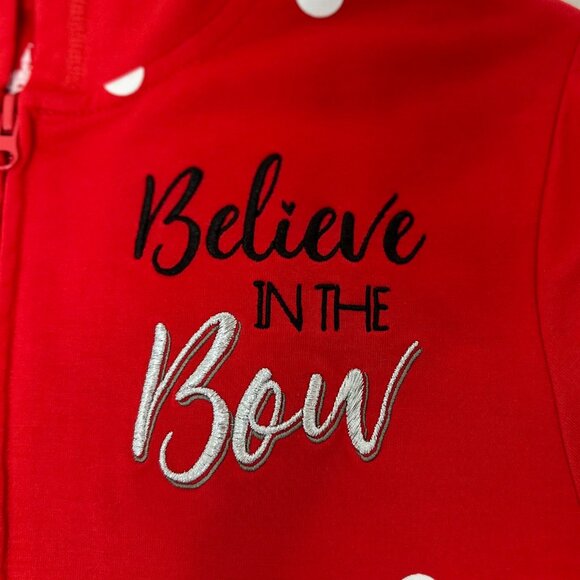 Disney Minnie Mouse “Believe in the Bow” Red Zip-Up Hoodie – Girls - Picture 3 of 11